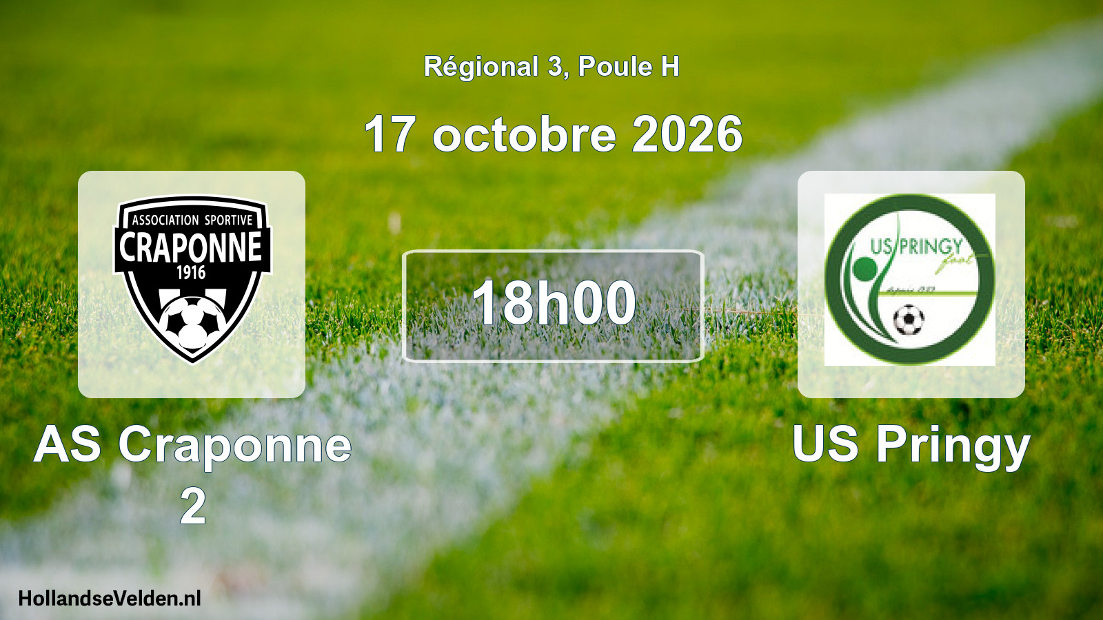 Match programmé: AS Craponne 2 - US Pringy (17 octobre 2026)