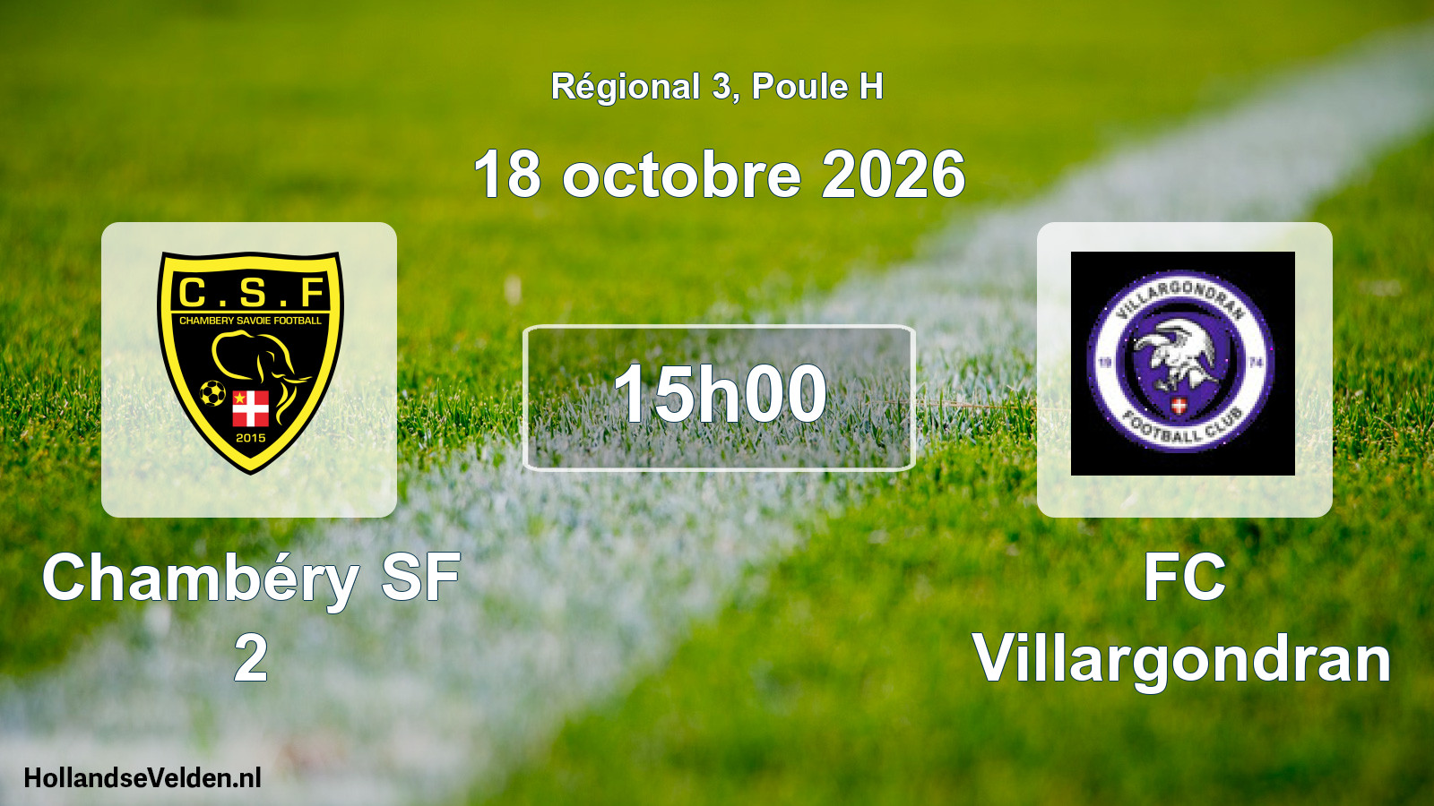 Scheduled Match: Chambéry SF 2 - FC Villargondran (18 October 2026)
