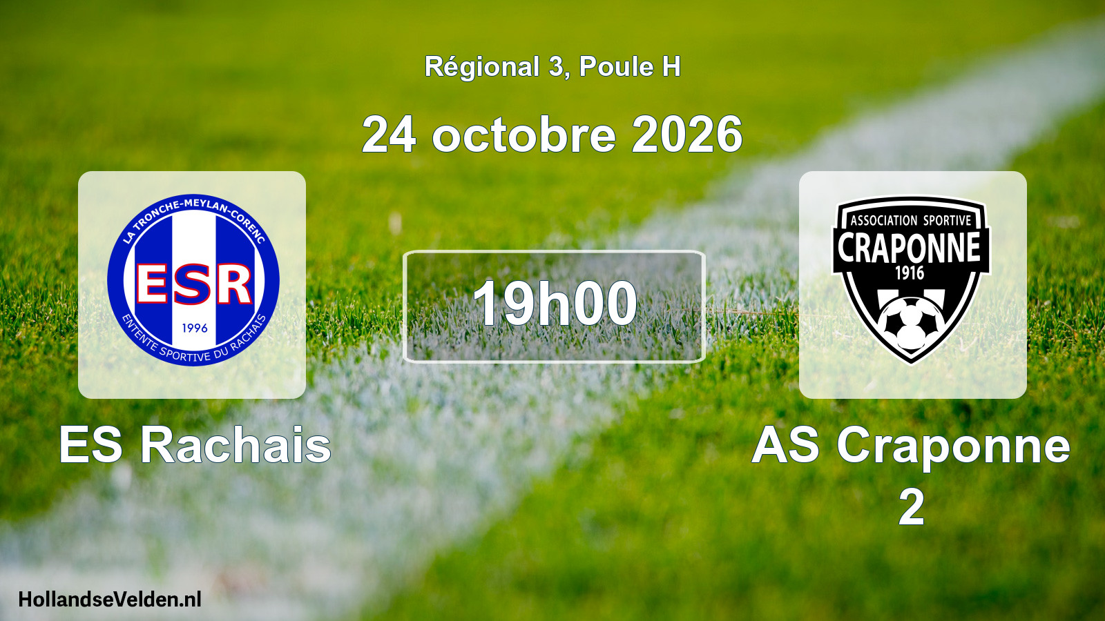 Scheduled Match: ES Rachais - AS Craponne 2 (24 October 2026)