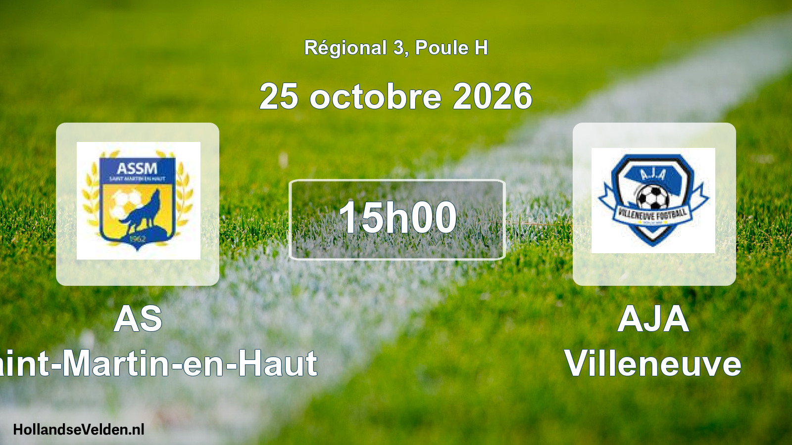 Scheduled Match: AS Saint-Martin-en-Haut - AJA Villeneuve (25 October 2026)