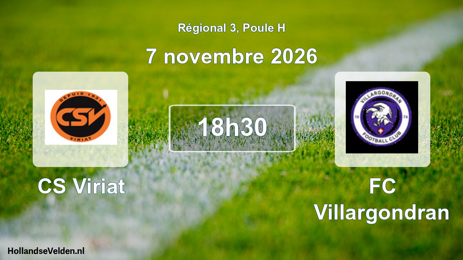 Match programmé: CS Viriat - FC Villargondran (7 novembre 2026)