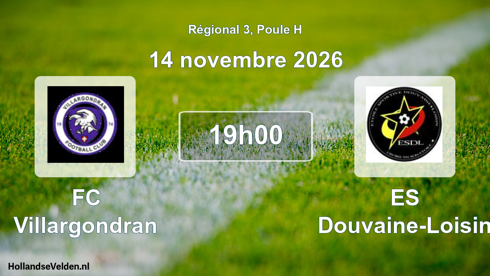 Match programmé: FC Villargondran - ES Douvaine-Loisin (14 novembre 2026)