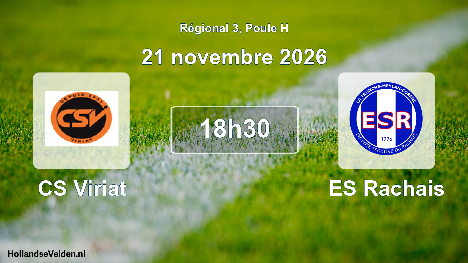 Match programmé: CS Viriat - ES Rachais (21 novembre 2026)