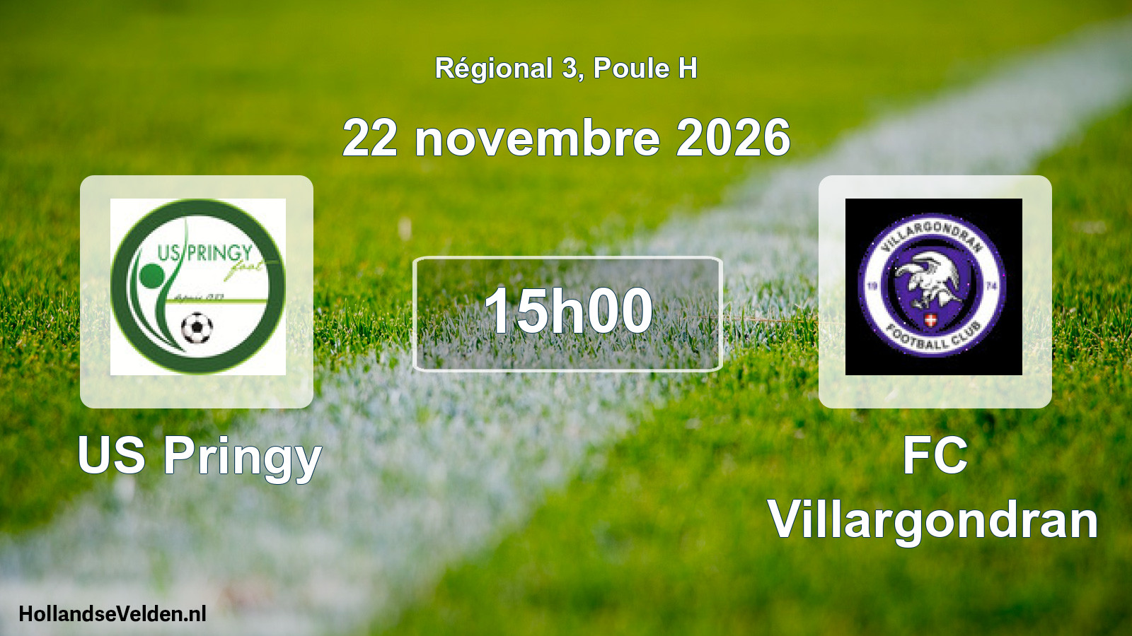 Scheduled Match: US Pringy - FC Villargondran (22 November 2026)