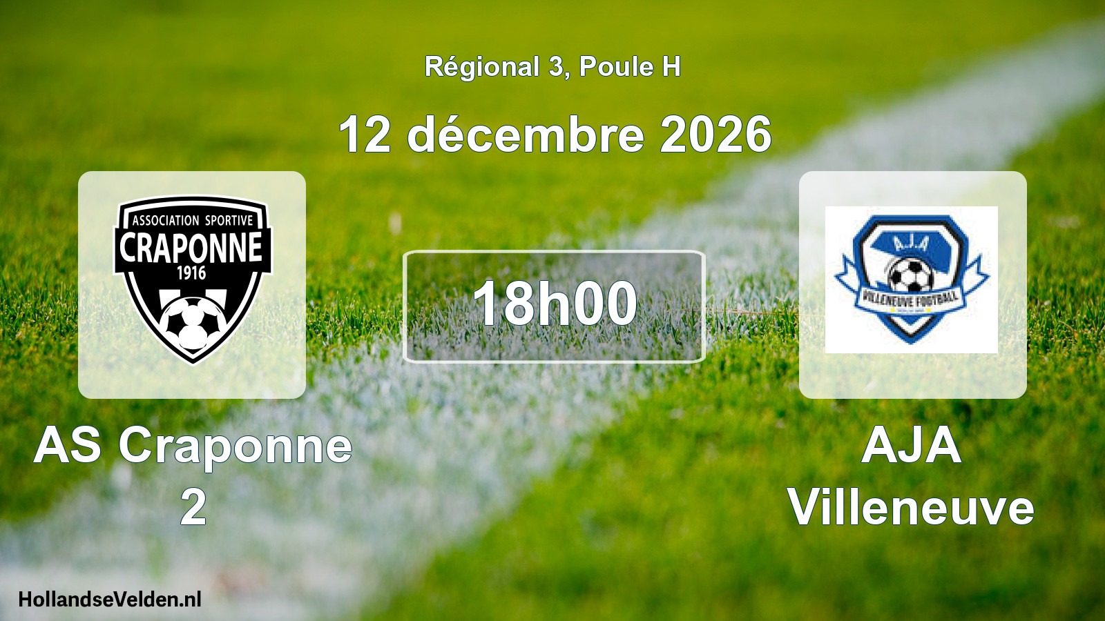 Scheduled Match: AS Craponne 2 - AJA Villeneuve (12 December 2026)
