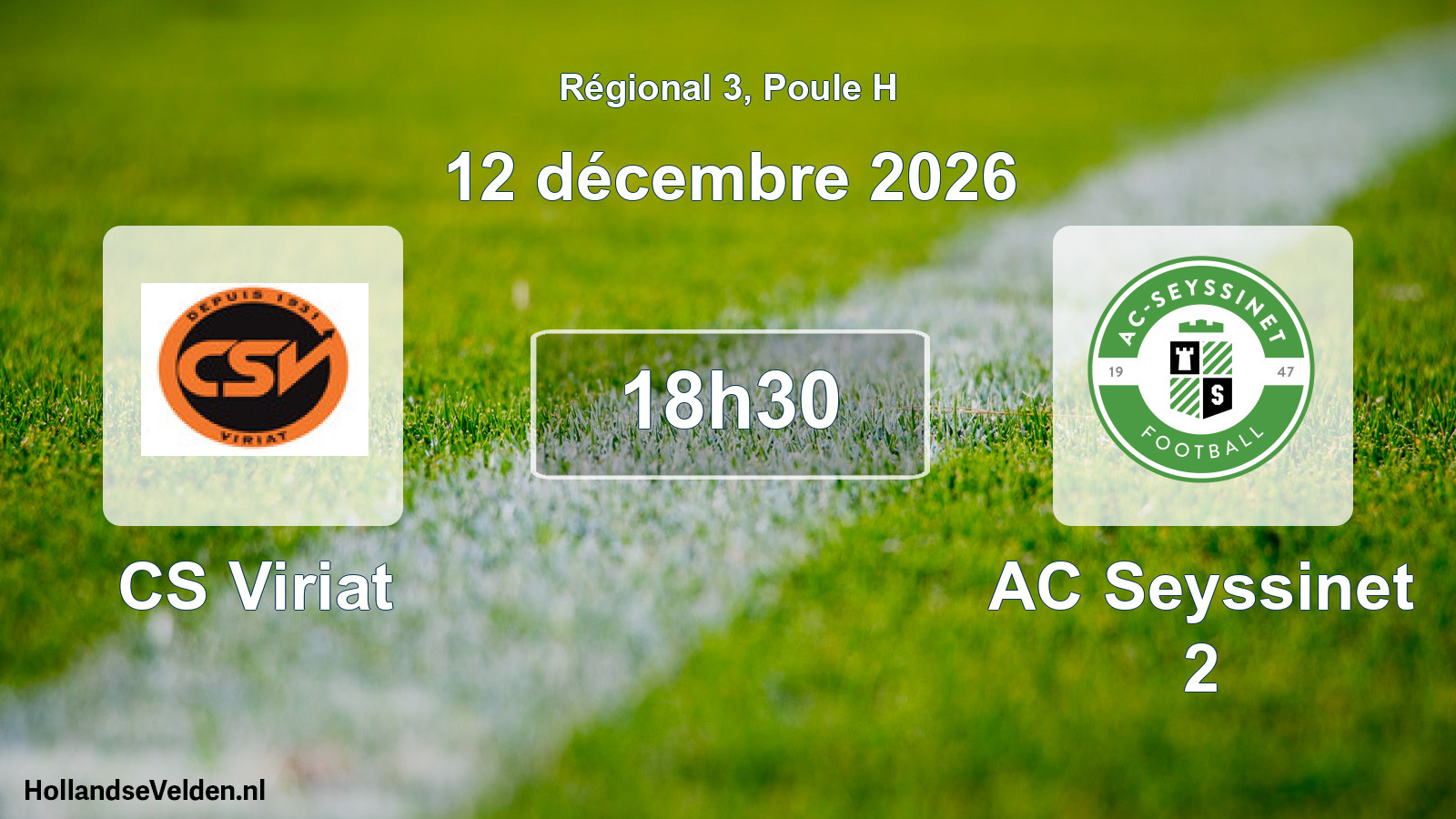Match programmé: CS Viriat - AC Seyssinet 2 (12 décembre 2026)
