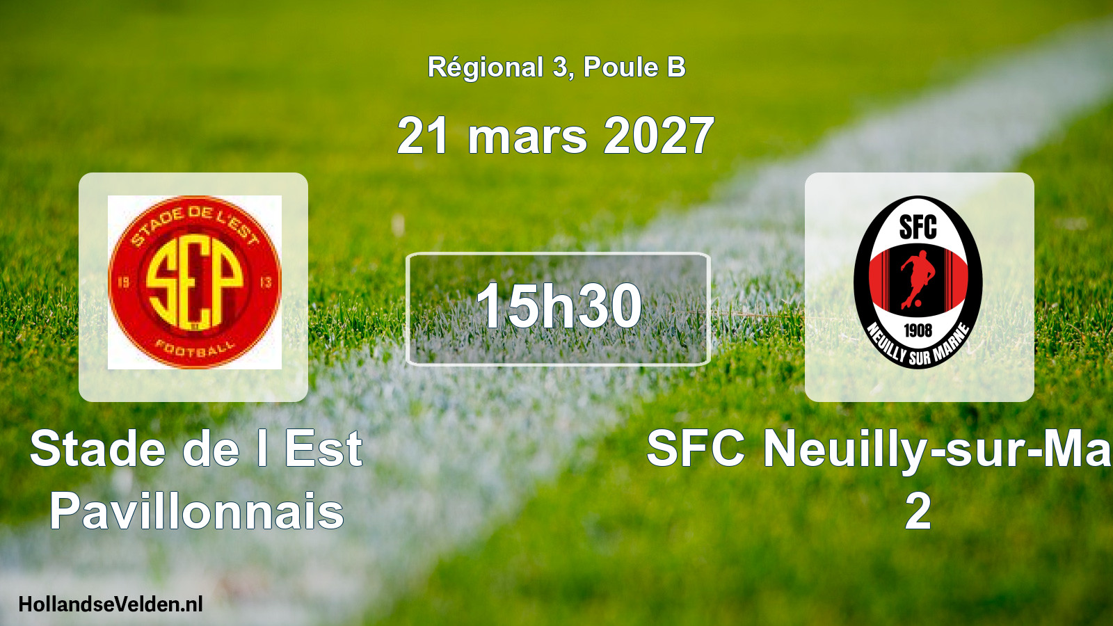Scheduled Match: Stade de l Est Pavillonnais - SFC Neuilly-sur-Marne 2 (21 March 2027)