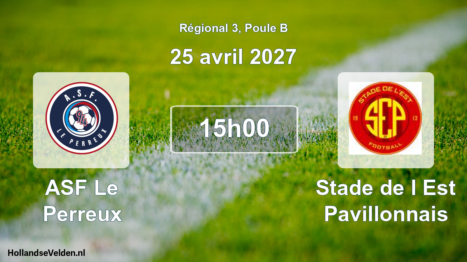 Scheduled Match: ASF Le Perreux - Stade de l Est Pavillonnais (25 April 2027)