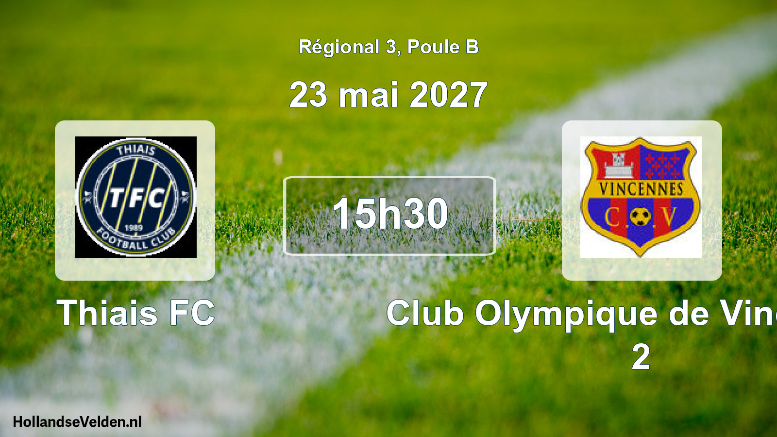 Match programmé: Thiais FC - Club Olympique de Vincennes 2 (23 mai 2027)
