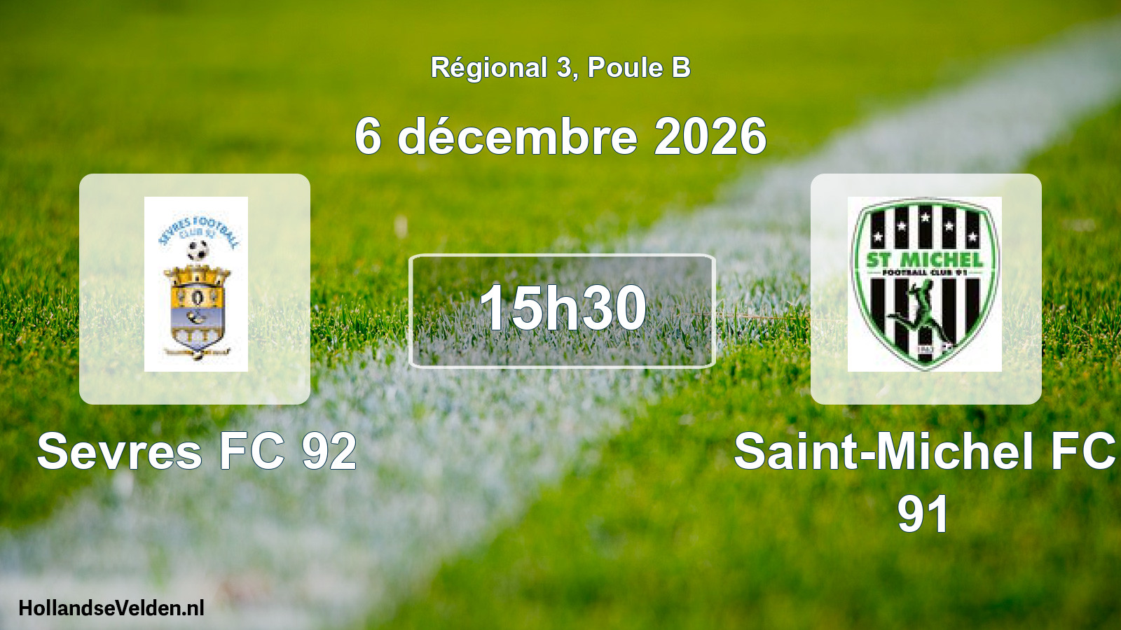 Scheduled Match: Sevres FC 92 - Saint-Michel FC 91 (6 December 2026)
