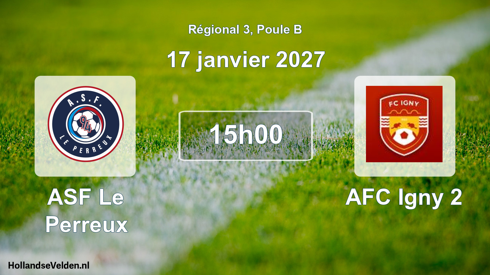 Geplande wedstrijd: ASF Le Perreux - AFC Igny 2 (17 januari 2027)