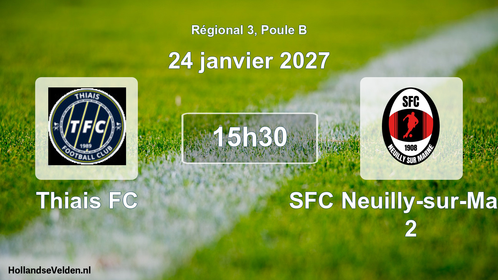 Scheduled Match: Thiais FC - SFC Neuilly-sur-Marne 2 (24 January 2027)
