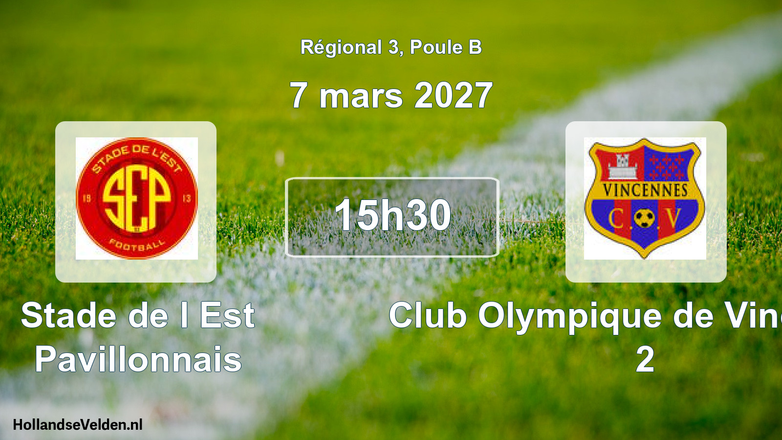 Scheduled Match: Stade de l Est Pavillonnais - Club Olympique de Vincennes 2 (7 March 2027)