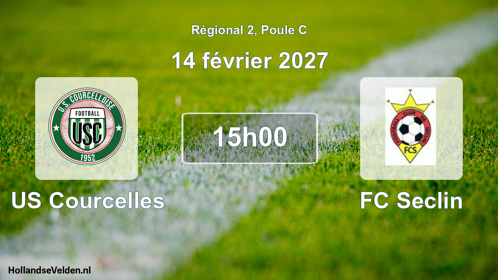 Match programmé: US Courcelles - FC Seclin (14 février 2027)