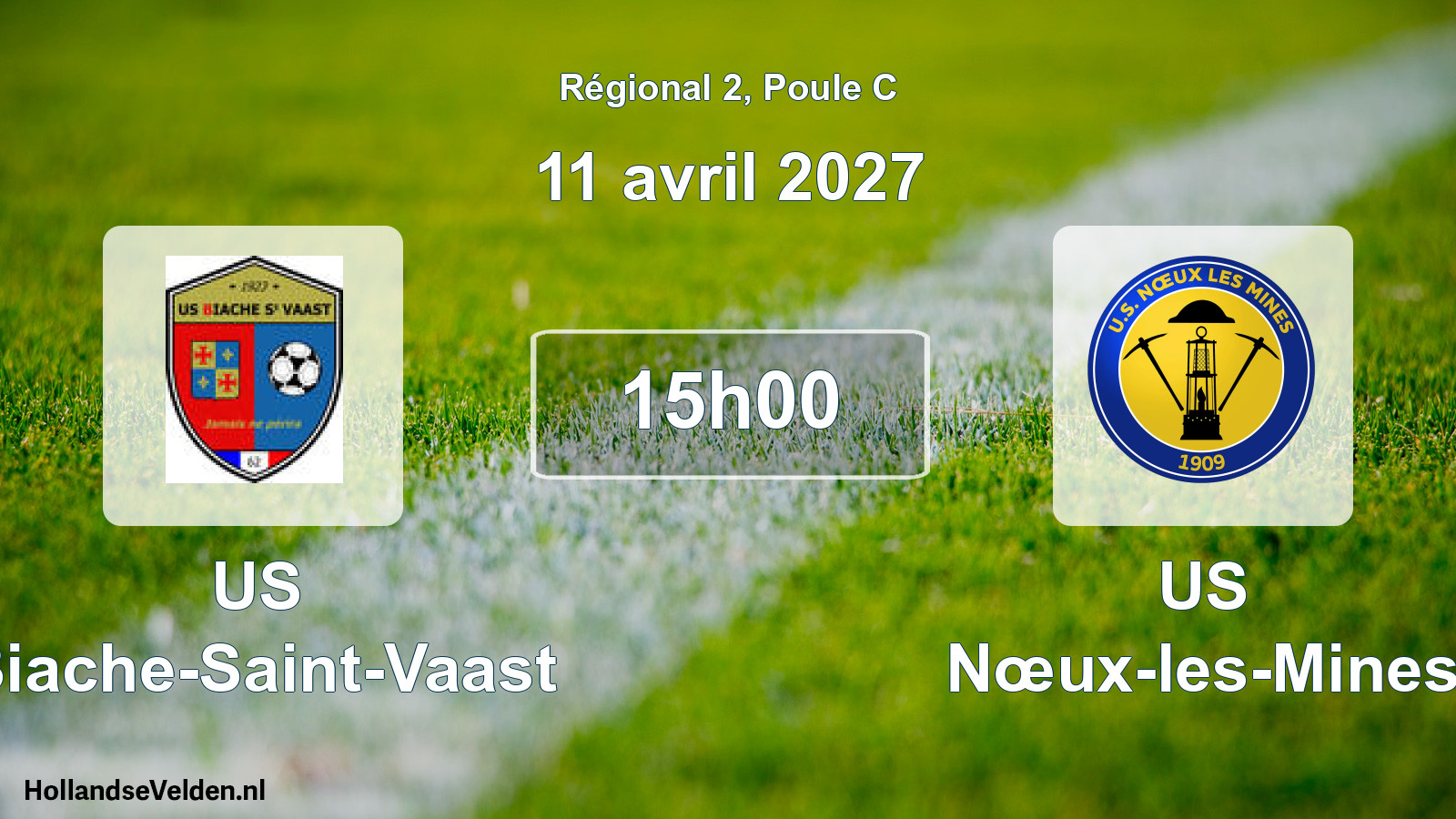 Match programmé: US Biache-Saint-Vaast - US Nœux-les-Mines (11 avril 2027)