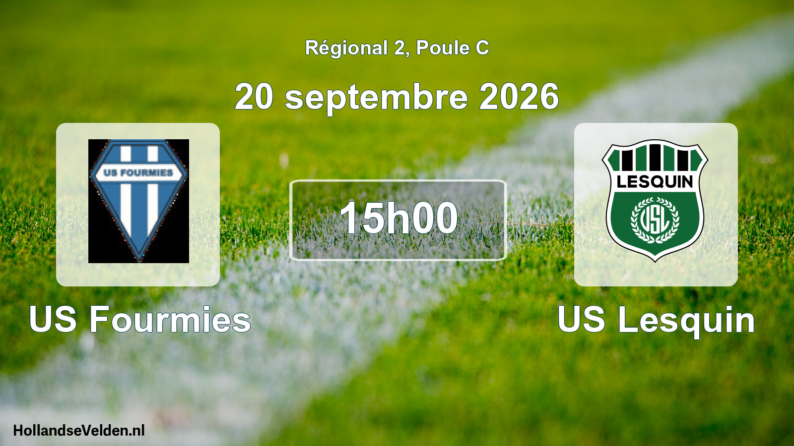 Match programmé: US Fourmies - US Lesquin (20 septembre 2026)