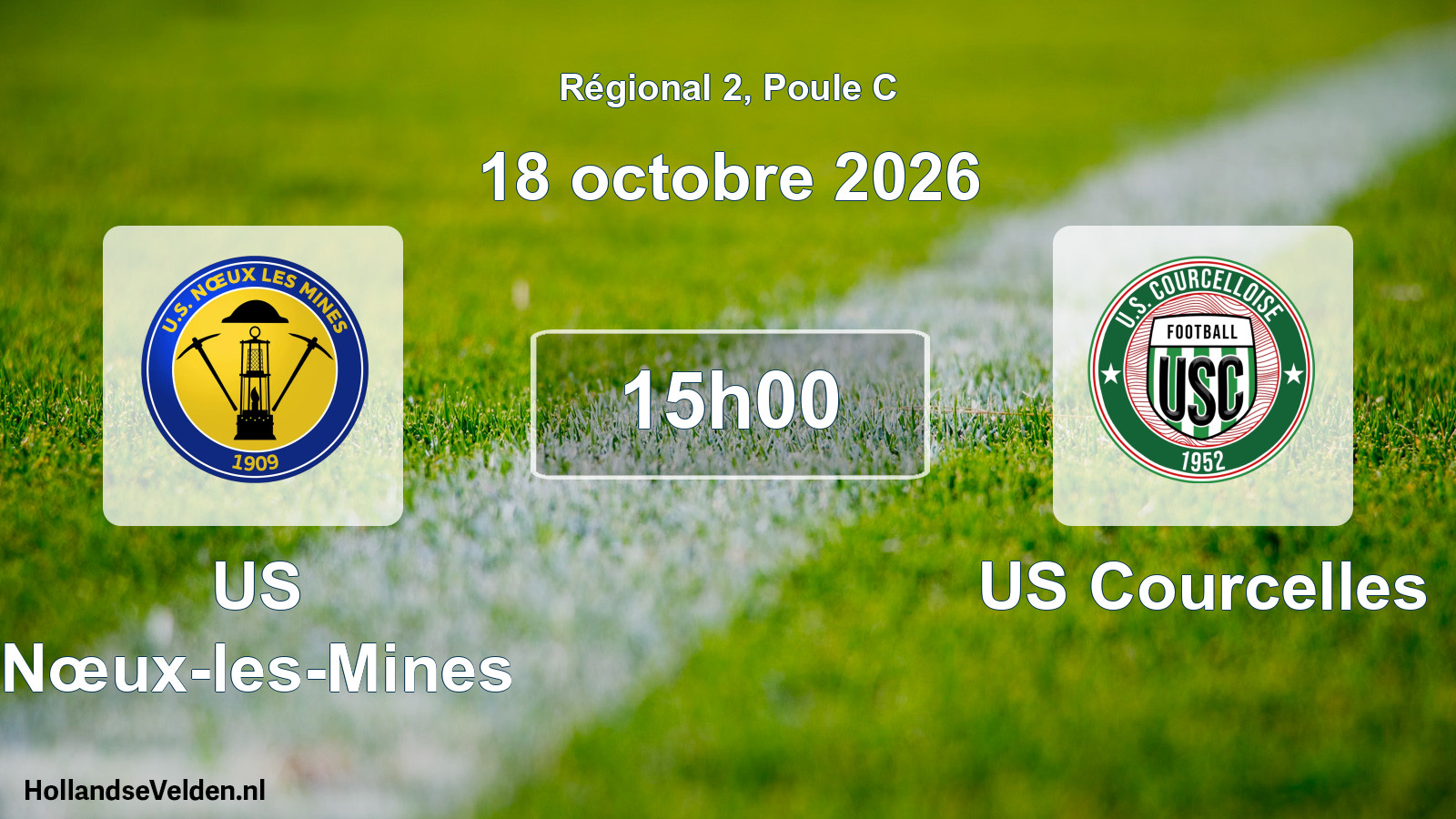 Match programmé: US Nœux-les-Mines - US Courcelles (18 octobre 2026)
