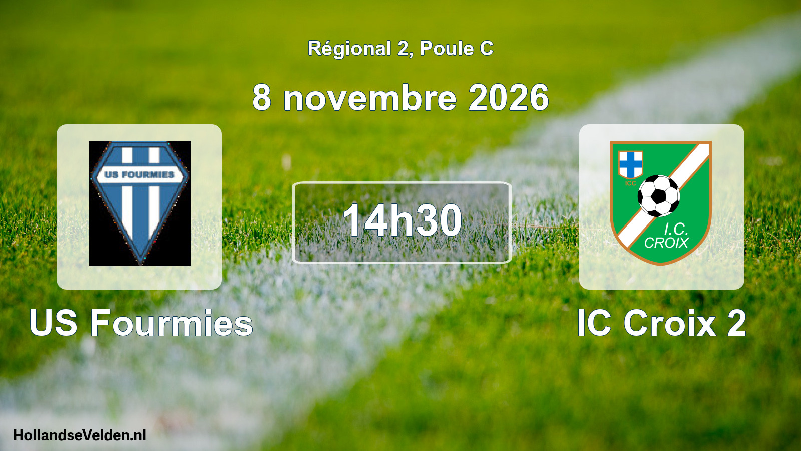 Match programmé: US Fourmies - IC Croix 2 (8 novembre 2026)