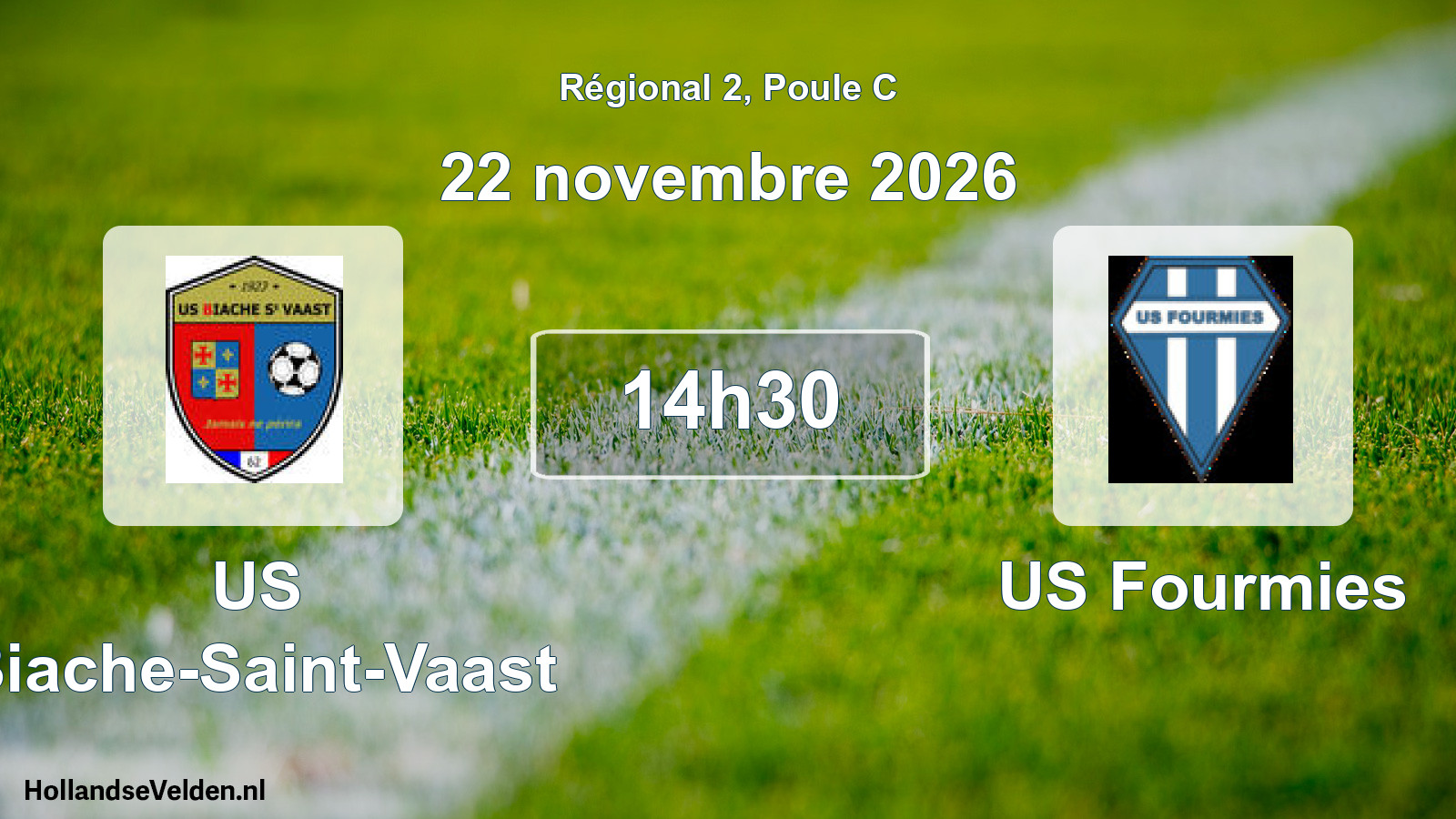 Geplande wedstrijd: US Biache-Saint-Vaast - US Fourmies (22 november 2026)