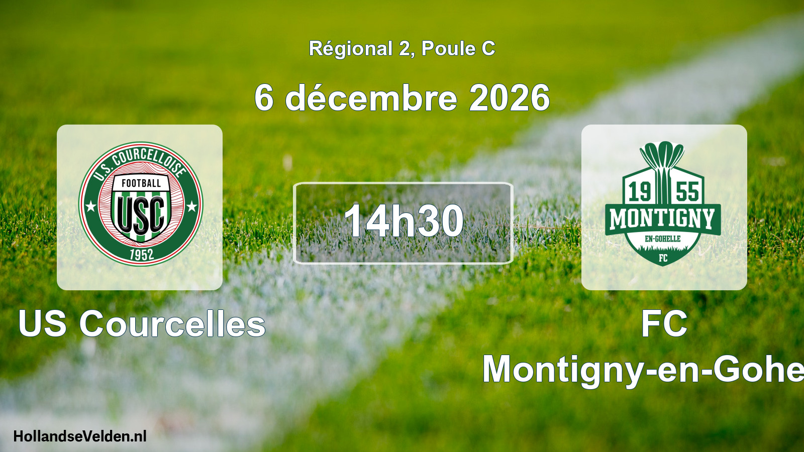 Match programmé: US Courcelles - FC Montigny-en-Gohelle (6 décembre 2026)