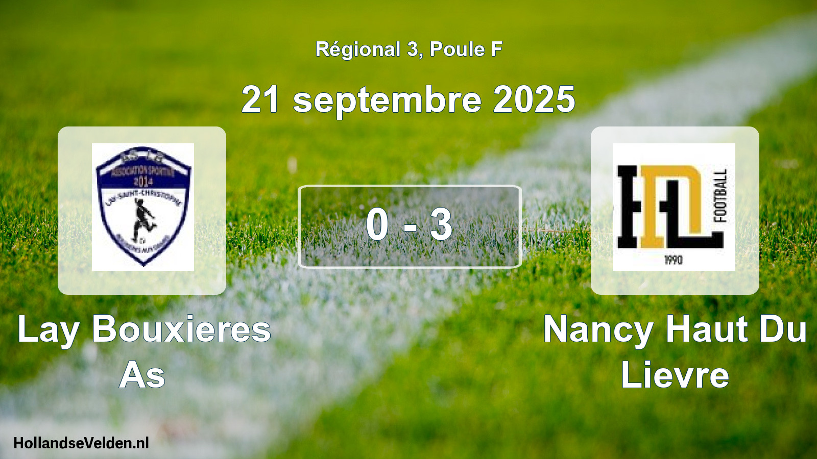 Gespeelde wedstrijd: Lay Bouxieres As - Nancy Haut Du Lievre 0 - 3 (21 september 2025)
