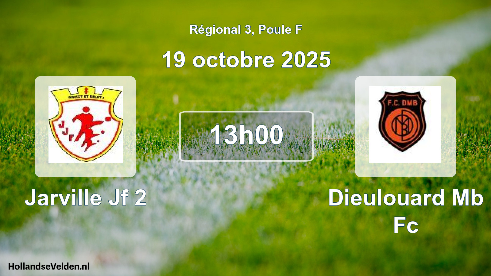 Scheduled Match: Jarville Jf 2 - Dieulouard Mb Fc (19 October 2025)