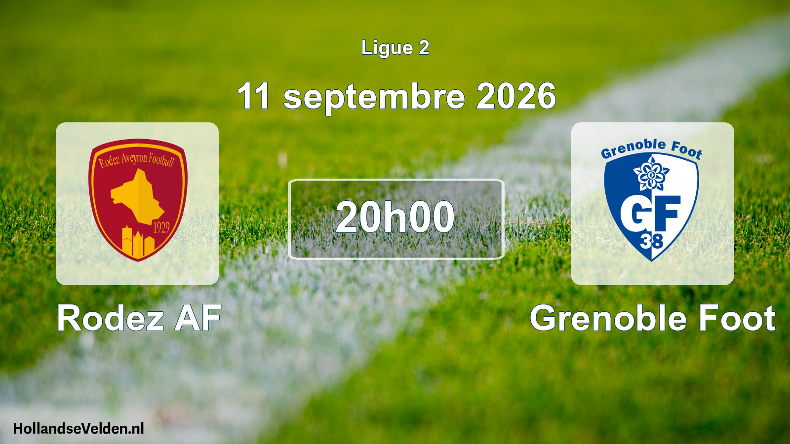 Match programmé: Rodez AF - Grenoble Foot (11 septembre 2026)