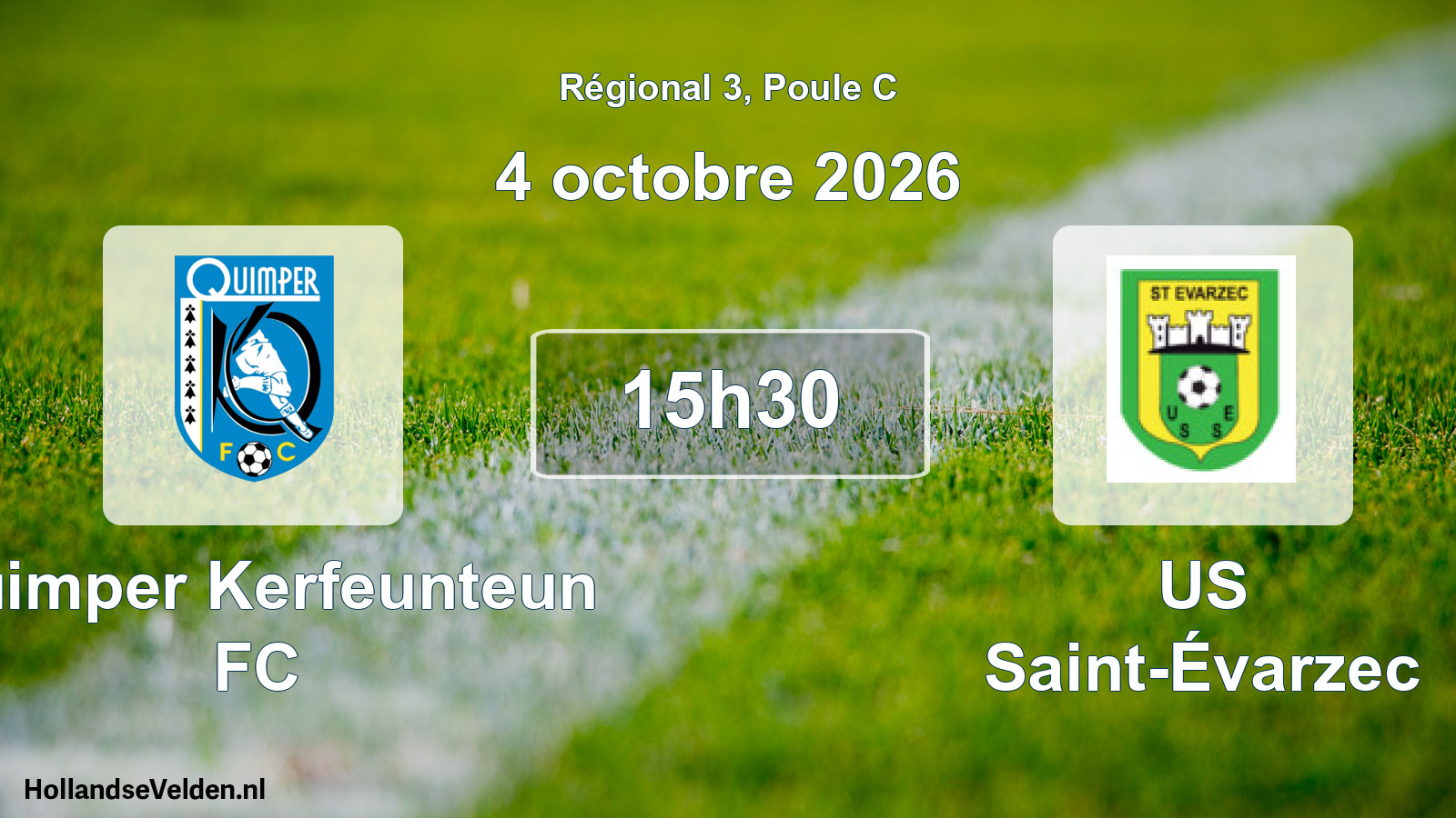 Match programmé: Quimper Kerfeunteun FC - US Saint-Évarzec (4 octobre 2026)