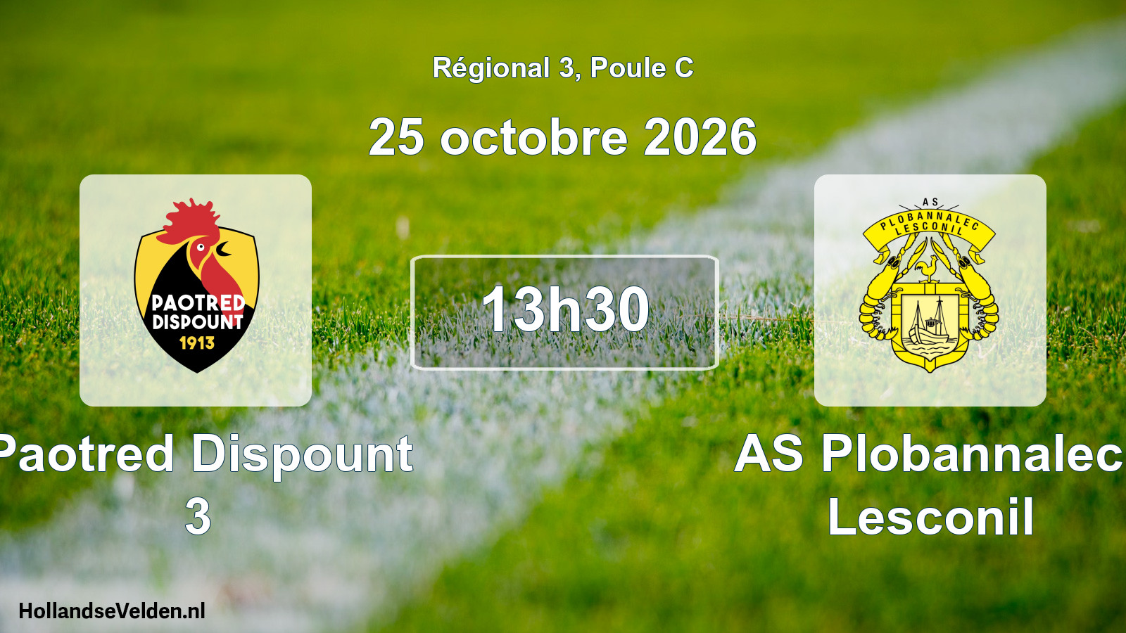 Scheduled Match: Paotred Dispount 3 - AS Plobannalec Lesconil (25 October 2026)