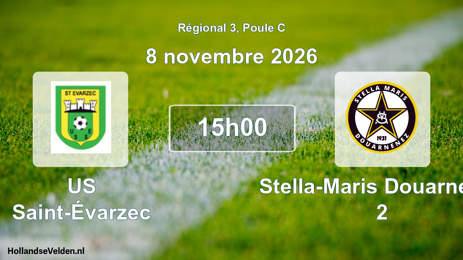 Match programmé: US Saint-Évarzec - Stella-Maris Douarnenez 2 (8 novembre 2026)