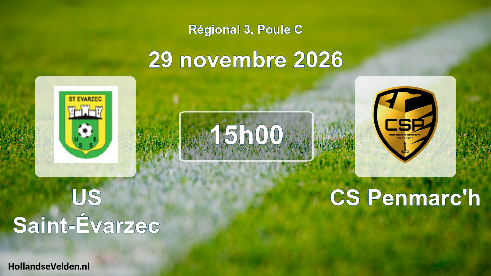 Match programmé: US Saint-Évarzec - CS Penmarc'h (29 novembre 2026)