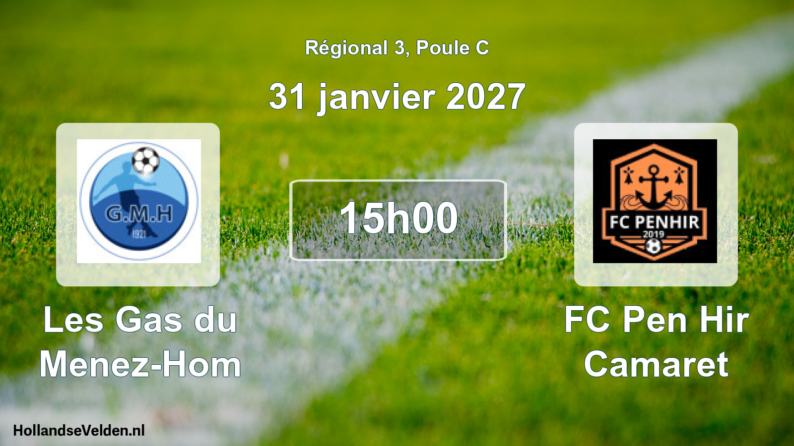 Match programmé: Les Gas du Menez-Hom - FC Pen Hir Camaret (31 janvier 2027)