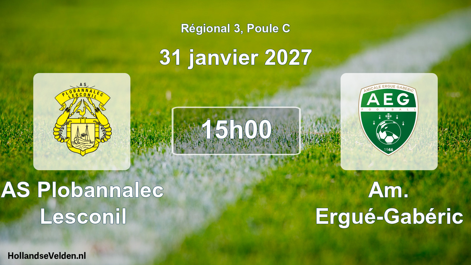 Match programmé: AS Plobannalec Lesconil - Am. Ergué-Gabéric (31 janvier 2027)