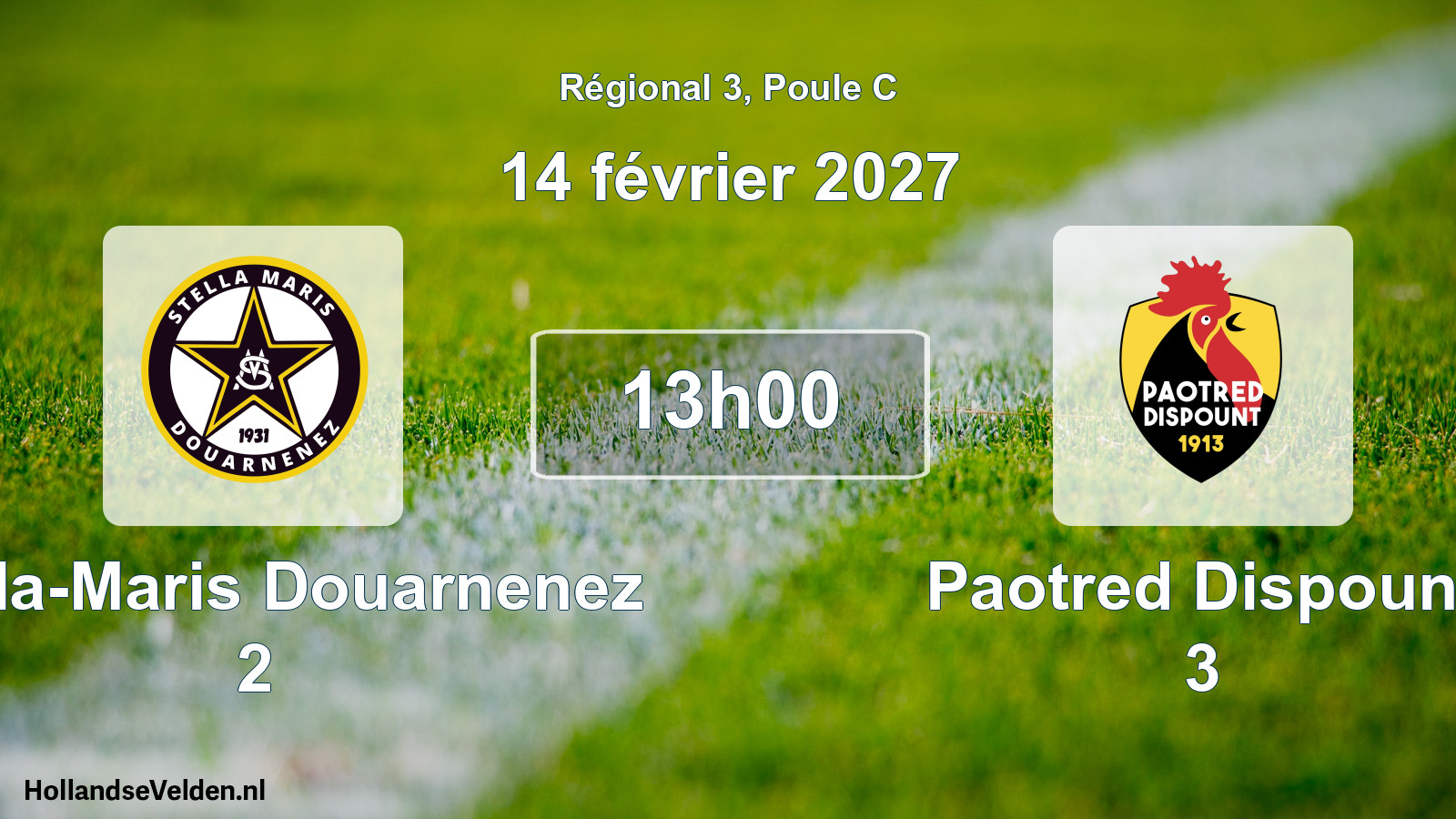 Scheduled Match: Stella-Maris Douarnenez 2 - Paotred Dispount 3 (14 February 2027)