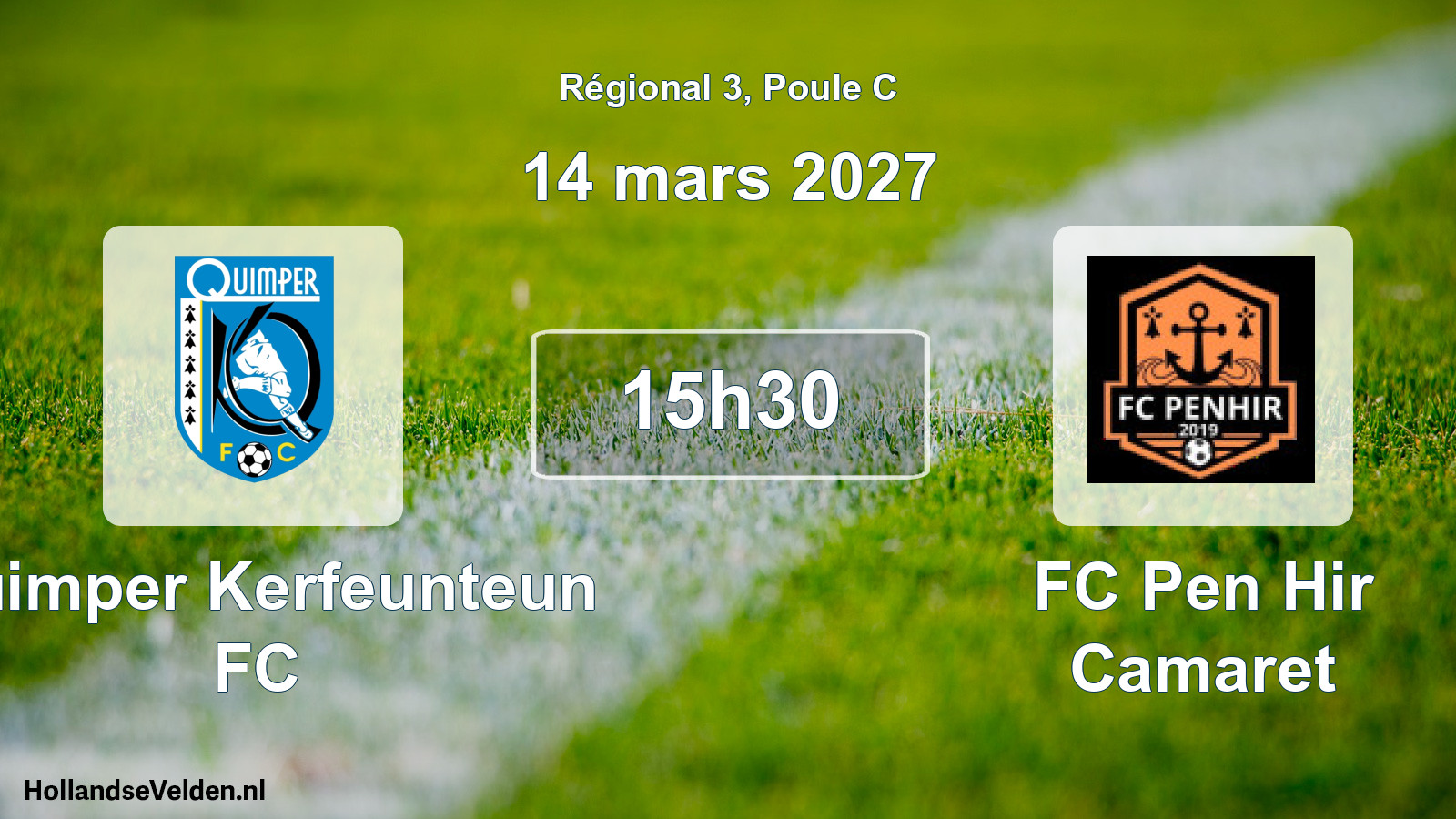 Match programmé: Quimper Kerfeunteun FC - FC Pen Hir Camaret (14 mars 2027)
