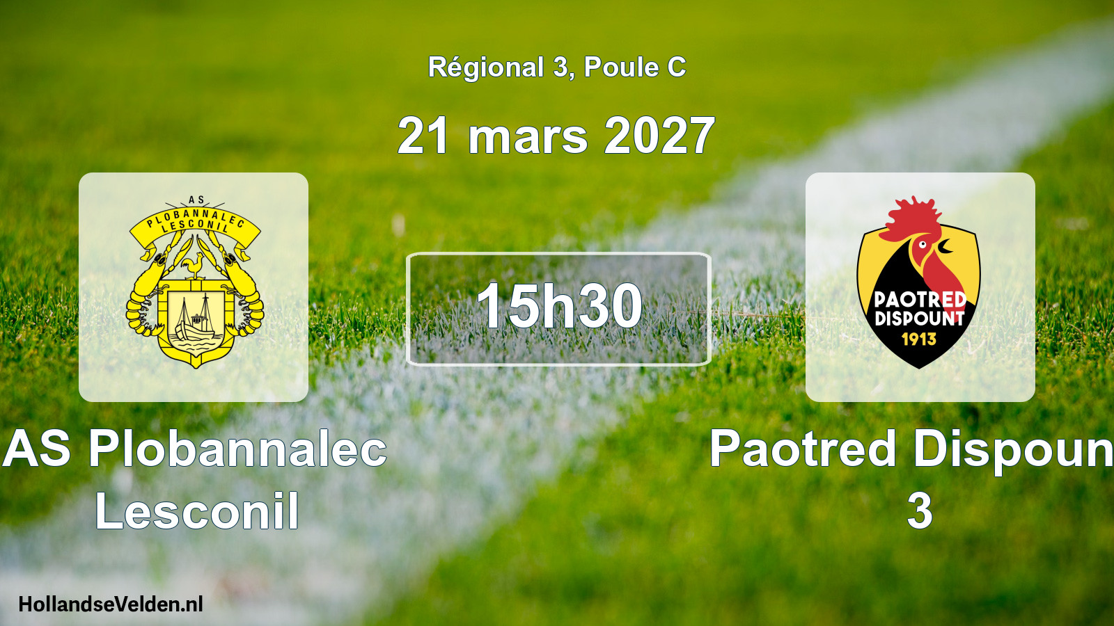 Match programmé: AS Plobannalec Lesconil - Paotred Dispount 3 (21 mars 2027)