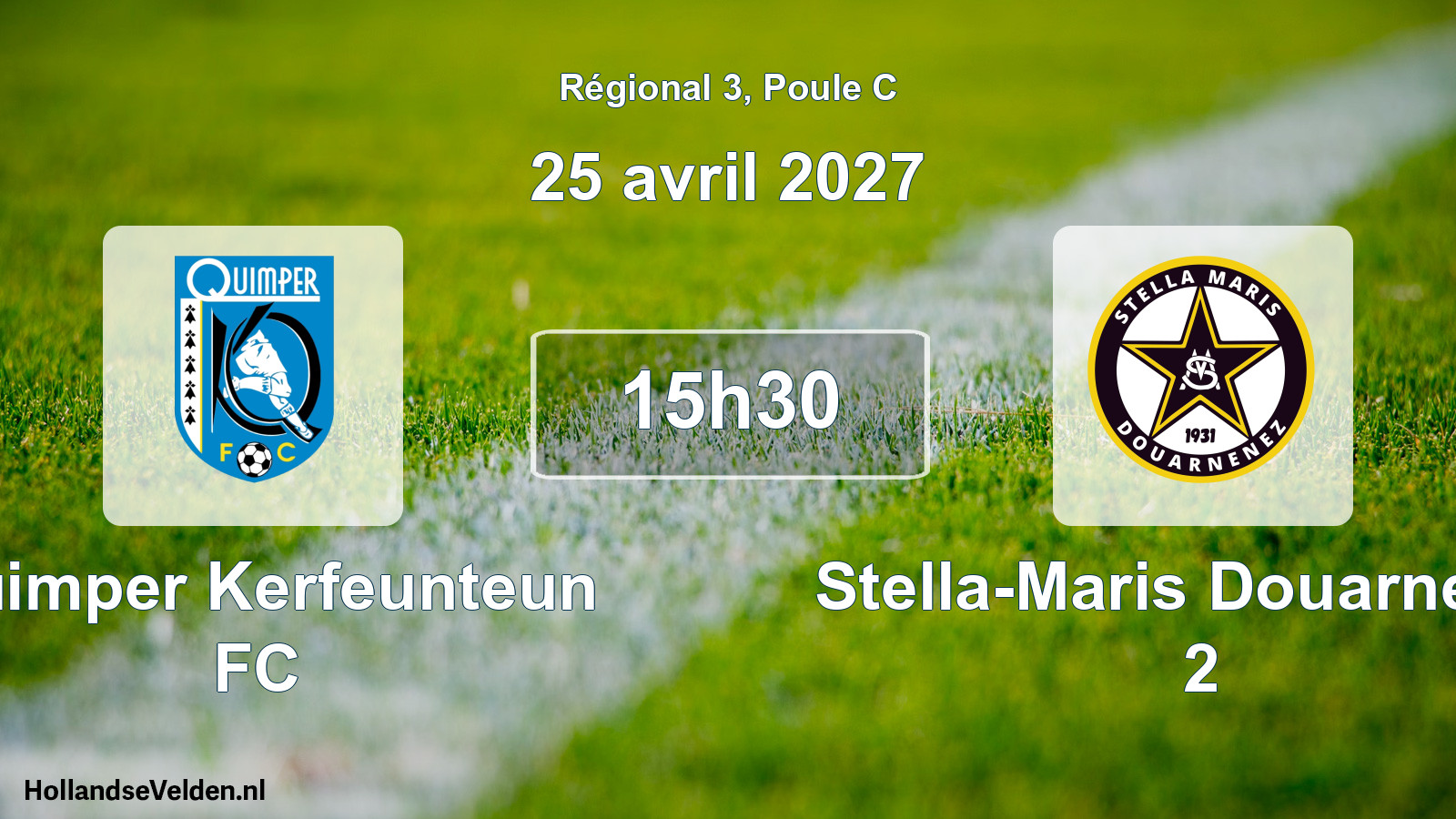 Match programmé: Quimper Kerfeunteun FC - Stella-Maris Douarnenez 2 (25 avril 2027)