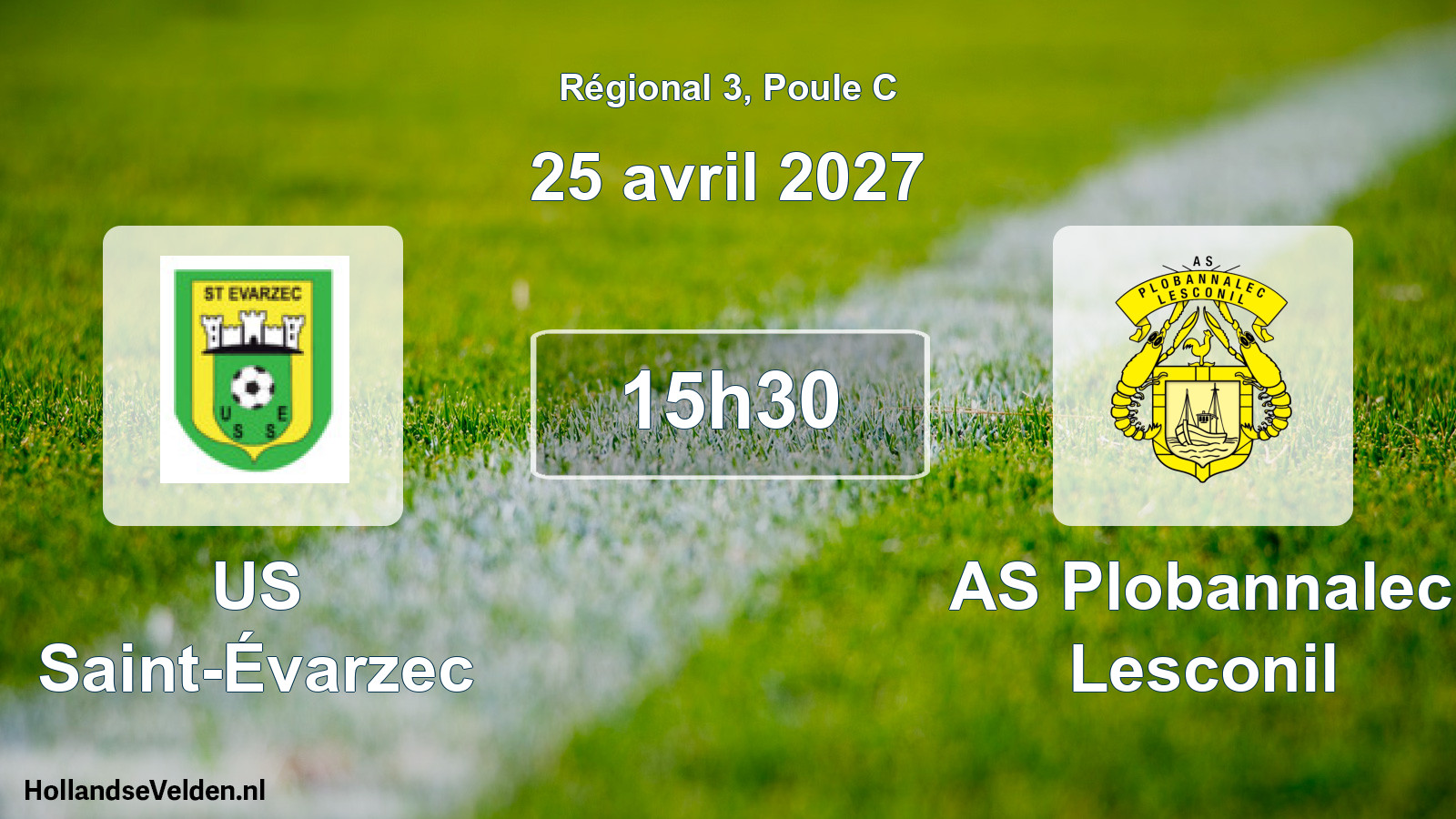 Match programmé: US Saint-Évarzec - AS Plobannalec Lesconil (25 avril 2027)