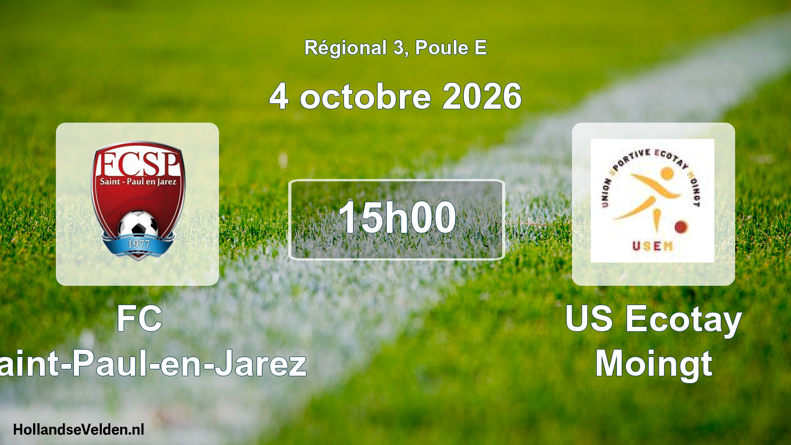 Scheduled Match: FC Saint-Paul-en-Jarez - US Ecotay Moingt (4 October 2026)