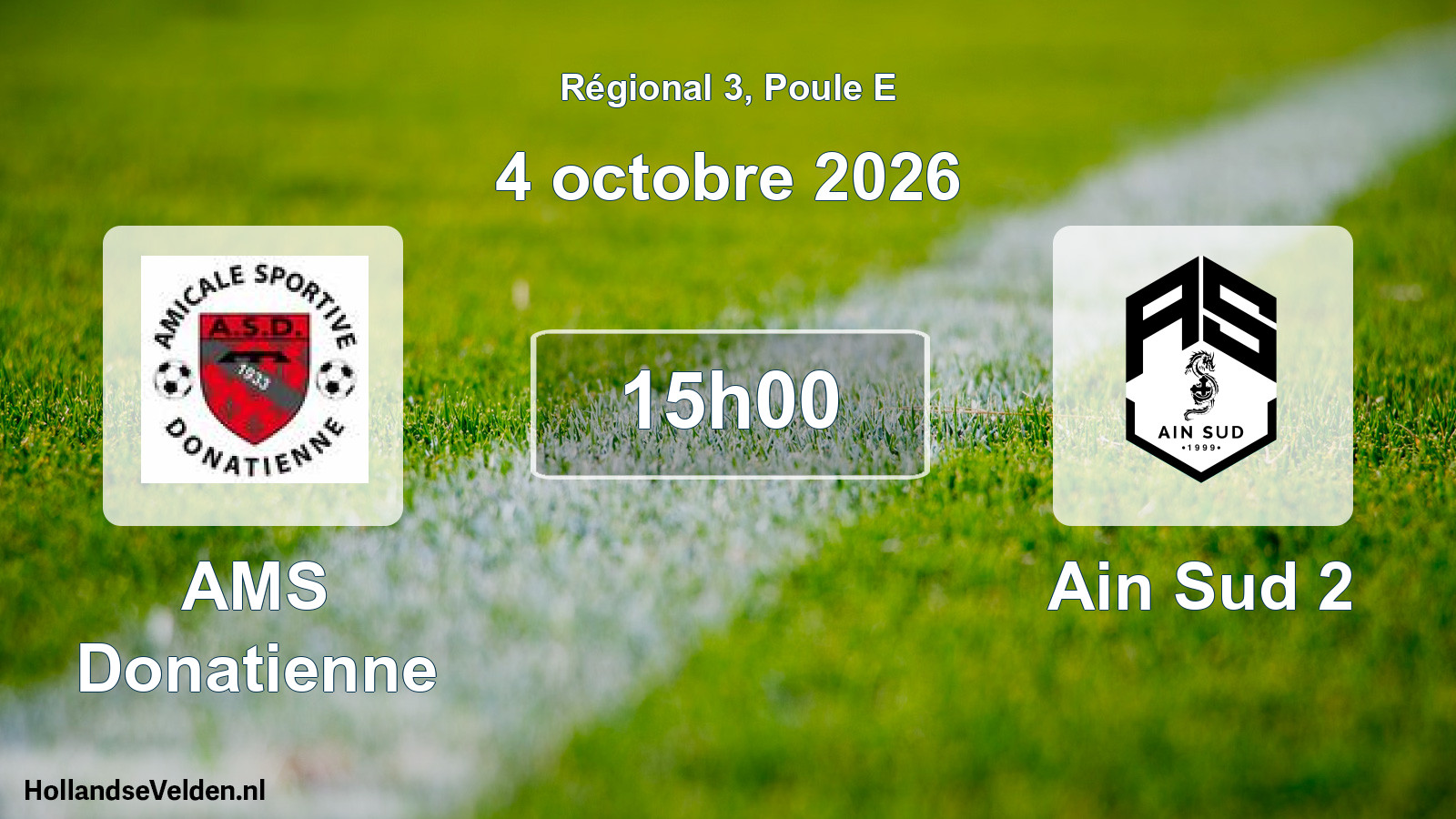 Scheduled Match: AMS Donatienne - Ain Sud 2 (4 October 2026)