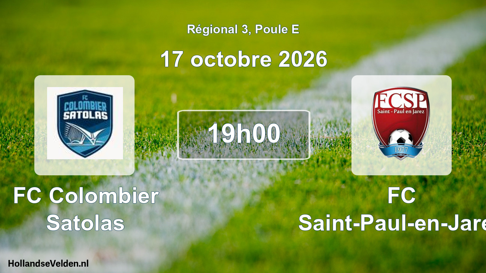 Match programmé: FC Colombier Satolas - FC Saint-Paul-en-Jarez (17 octobre 2026)