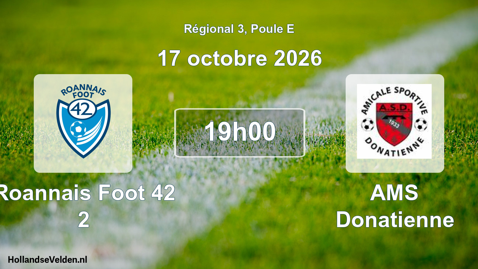 Match programmé: Roannais Foot 42 2 - AMS Donatienne (17 octobre 2026)