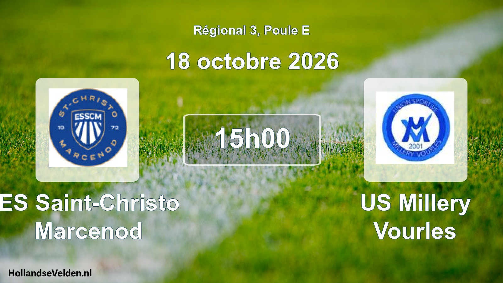 Match programmé: ES Saint-Christo Marcenod - US Millery Vourles (18 octobre 2026)