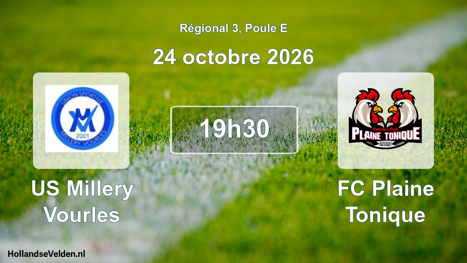 Match programmé: US Millery Vourles - FC Plaine Tonique (24 octobre 2026)