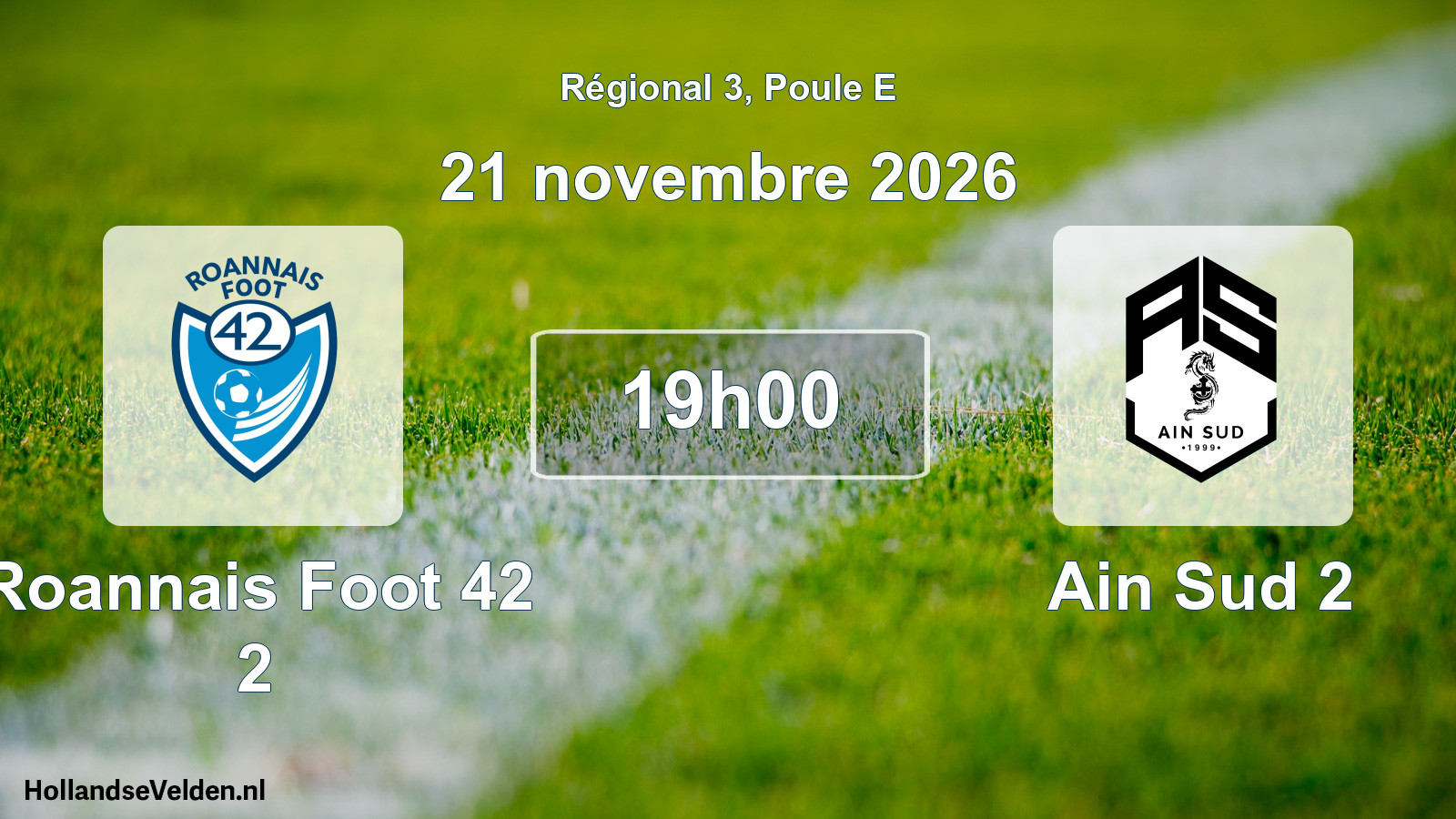Scheduled Match: Roannais Foot 42 2 - Ain Sud 2 (21 November 2026)