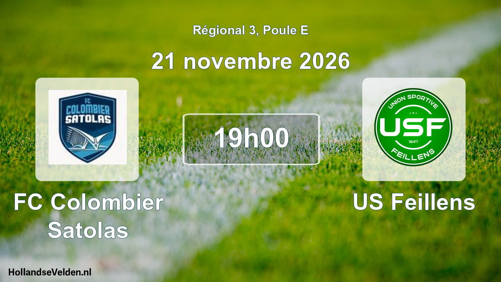 Match programmé: FC Colombier Satolas - US Feillens (21 novembre 2026)