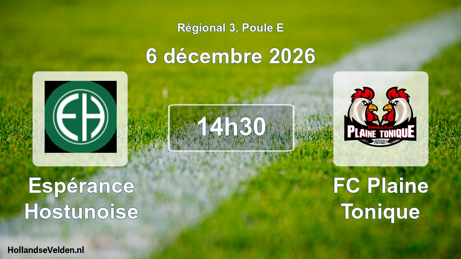 Match programmé: Espérance Hostunoise - FC Plaine Tonique (6 décembre 2026)