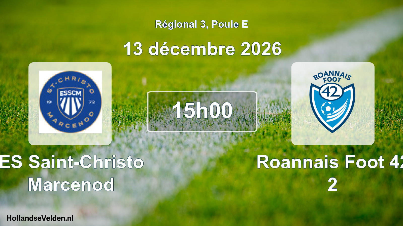 Match programmé: ES Saint-Christo Marcenod - Roannais Foot 42 2 (13 décembre 2026)
