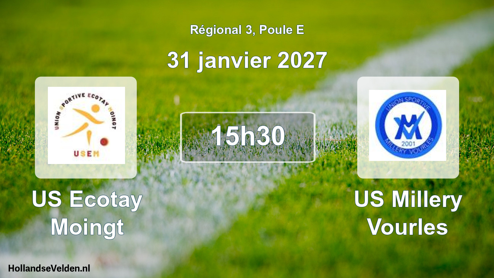 Match programmé: US Ecotay Moingt - US Millery Vourles (31 janvier 2027)