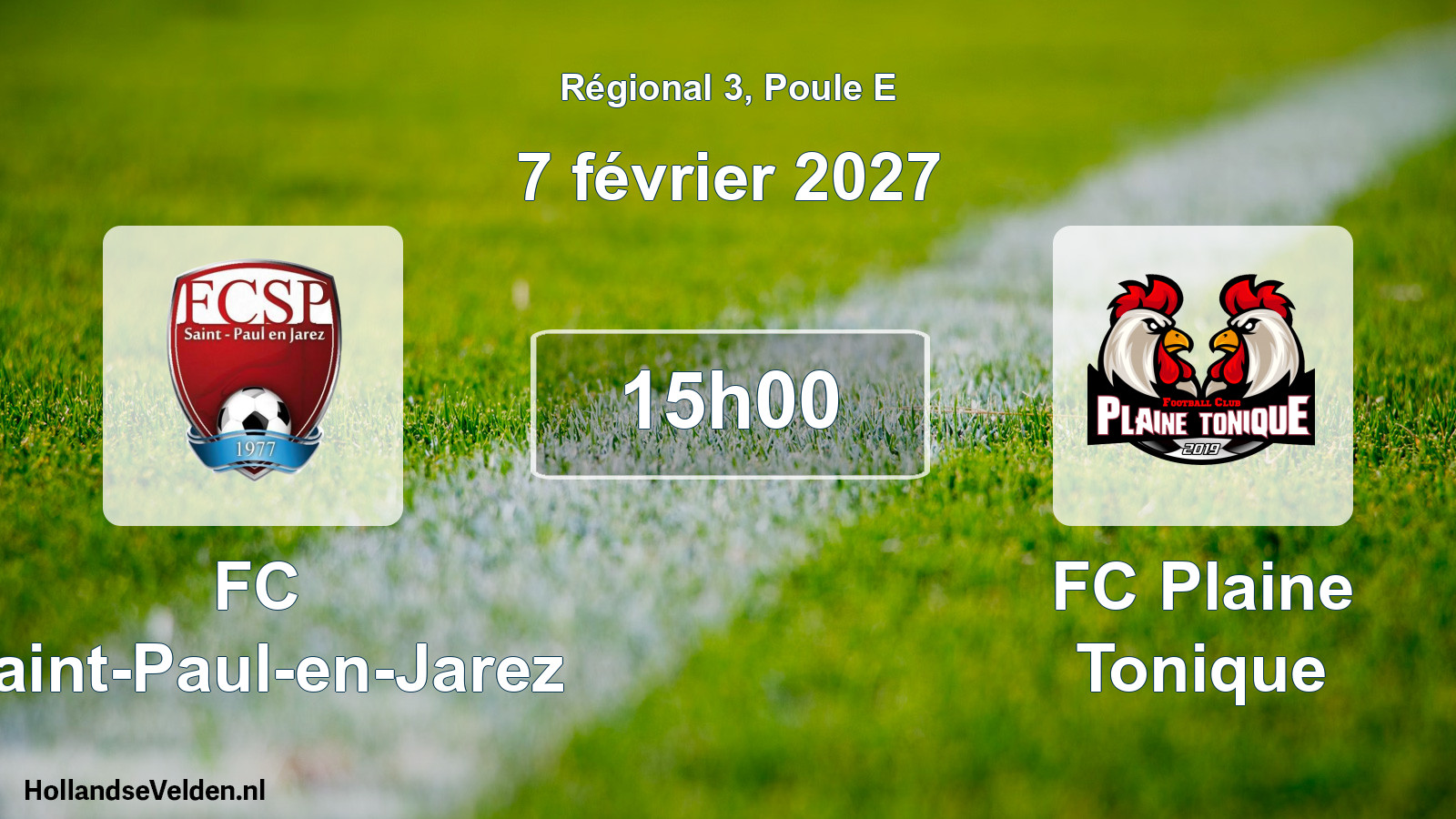 Match programmé: FC Saint-Paul-en-Jarez - FC Plaine Tonique (7 février 2027)